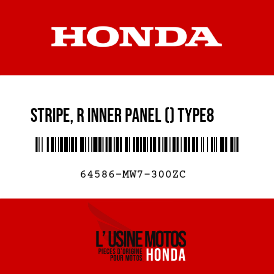 image de 64586-MW7-300ZC STRIPE, R INNER PANEL () TYPE8  (TYPE8 )