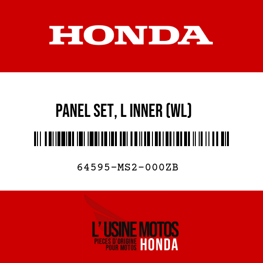 image de 64595-MS2-000ZB PANEL SET, L INNER (WL) NH193P/TYPE2  (NH193P/TYPE2 PEARL CRYSTAL WHITE/TYPE2)