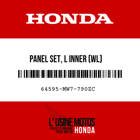 image de 64595-MW7-790ZC PANEL SET, L INNER (WL)