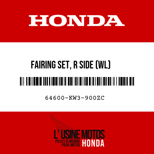 image de 64600-KW3-900ZC FAIRING SET, R SIDE (WL) PB171M/TYPE3  (PB171M/TYPE3 TRAD BLUE METALLIC/TYPE3)
