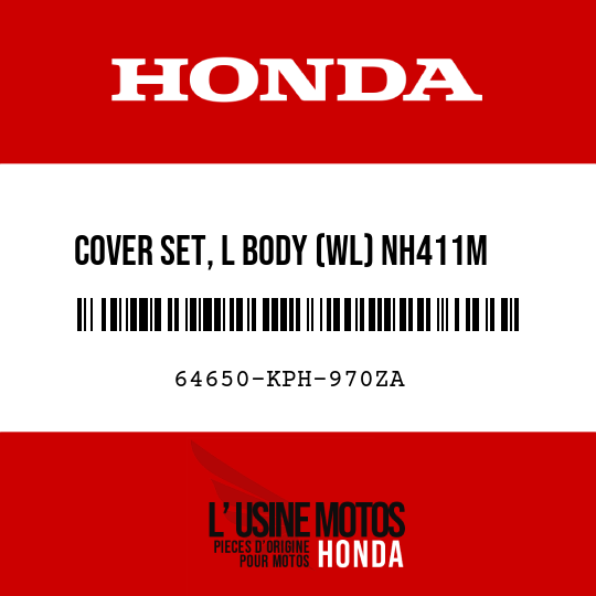 image de 64650-KPH-970ZA COVER SET, L BODY (WL) NH411M (NH411M FORCE SILVER METALLIC)