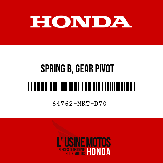 image de 64762-MKT-D70 SPRING B, GEAR PIVOT