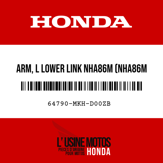 image de 64790-MKH-D00ZB ARM, L LOWER LINK NHA86M (NHA86M MAT BALLISTIC BLACK METALLIC)