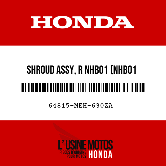 image de 64815-MEH-630ZA SHROUD ASSY, R NHB01 (NHB01 GRAPHITE BLACK)