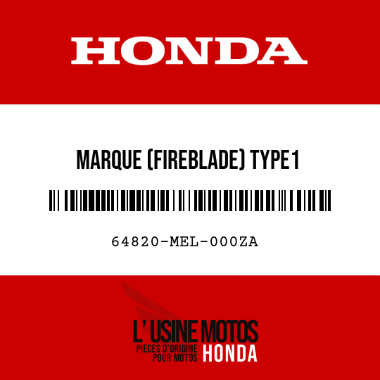image de 64820-MEL-000ZA MARQUE (FIREBLADE) TYPE1