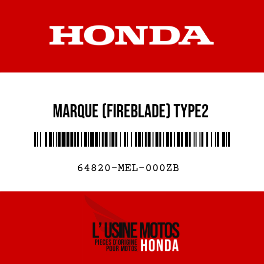 image de 64820-MEL-000ZB MARQUE (FIREBLADE) TYPE2 