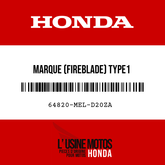 image de 64820-MEL-D20ZA MARQUE (FIREBLADE) TYPE1