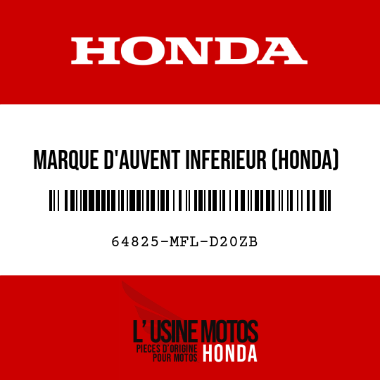 image de 64825-MFL-D20ZB MARQUE D'AUVENT INFERIEUR (HONDA) TYPE2