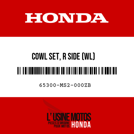 image de 65300-MS2-000ZB COWL SET, R SIDE (WL) NH193P/PB220/2  (NH193P/PB220/2 PEARL CRYSTAL WHITE/ NORDIC BLUE/TYPE2)