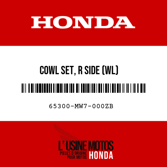 image de 65300-MW7-000ZB COWL SET, R SIDE (WL) NH1/R134/TYPE7  (NH1/R134/TYPE7 BLACK/FIGHTING RED/TYPE7)