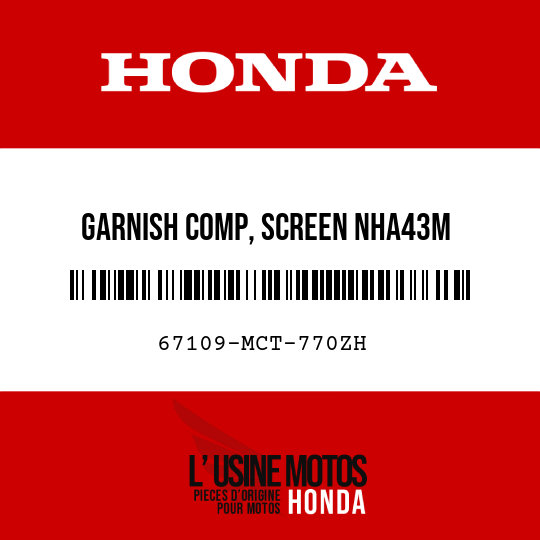 image de 67109-MCT-770ZH GARNISH COMP, SCREEN NHA43M  (NHA43M CYBER SILVER METALLIC)