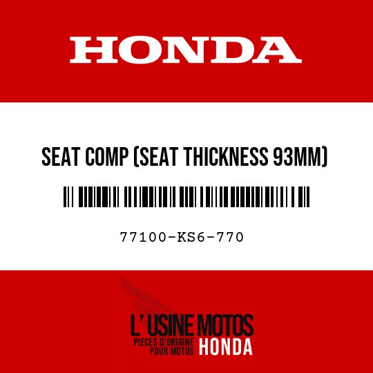 image de 77100-KS6-770 SEAT COMP (SEAT THICKNESS 93MM)