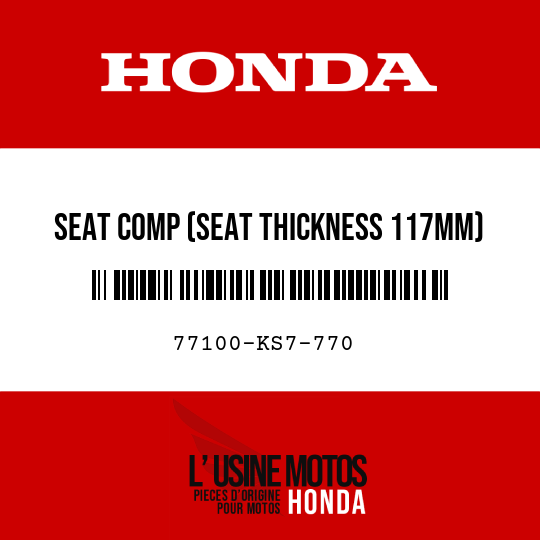 image de 77100-KS7-770 SEAT COMP (SEAT THICKNESS 117MM)