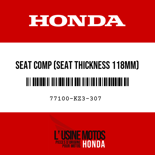 image de 77100-KZ3-307 SEAT COMP (SEAT THICKNESS 118MM)