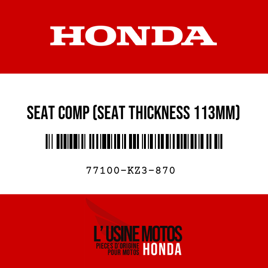 image de 77100-KZ3-870 SEAT COMP (SEAT THICKNESS 113MM)