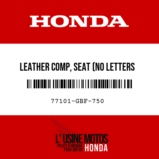 image de 77101-GBF-750 LEATHER COMP, SEAT (NO LETTERS PRINTED)