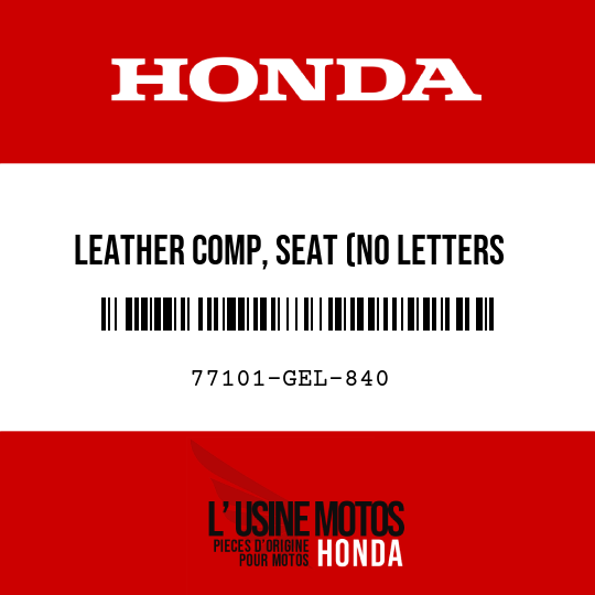 image de 77101-GEL-840 LEATHER COMP, SEAT (NO LETTERS PRINTED)