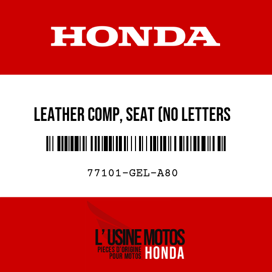 image de 77101-GEL-A80 LEATHER COMP, SEAT (NO LETTERS PRINTED)