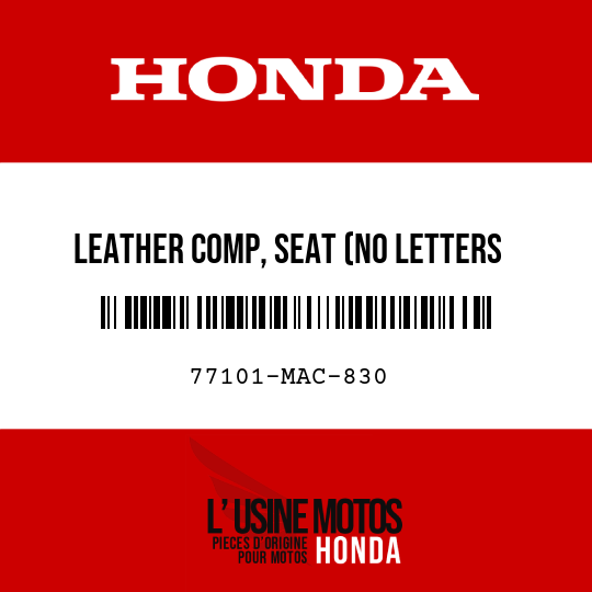 image de 77101-MAC-830 LEATHER COMP, SEAT (NO LETTERS PRINTED)