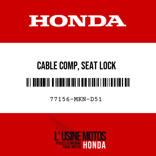 image de 77156-MKN-D51 CABLE COMP, SEAT LOCK