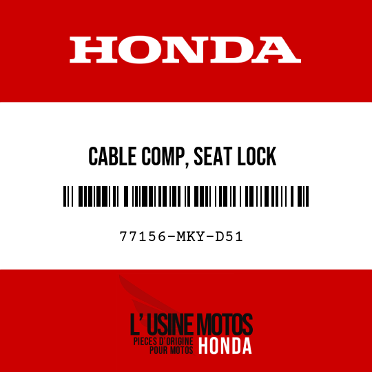 image de 77156-MKY-D51 CABLE COMP, SEAT LOCK