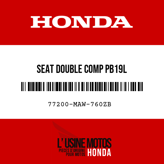 image de 77200-MAW-760ZB SEAT DOUBLE COMP PB19L