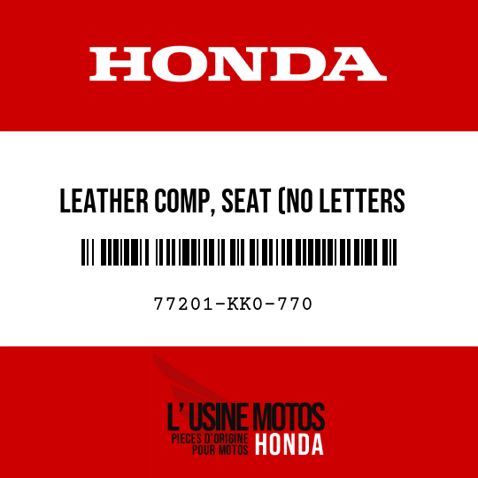 image de 77201-KK0-770 LEATHER COMP, SEAT (NO LETTERS PRINTED)
