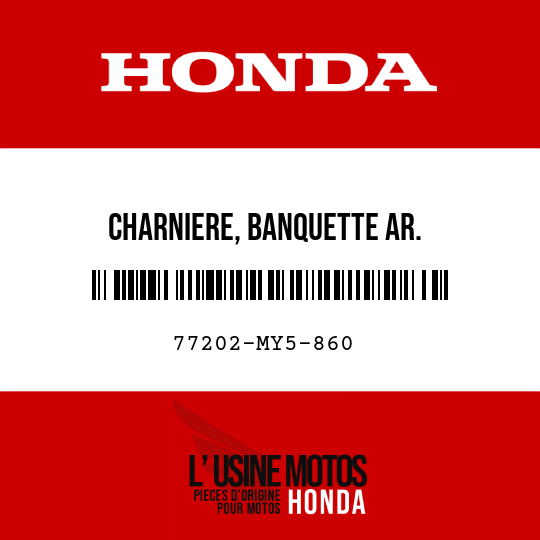 image de 77202-MY5-860 CHARNIERE, BANQUETTE AR.