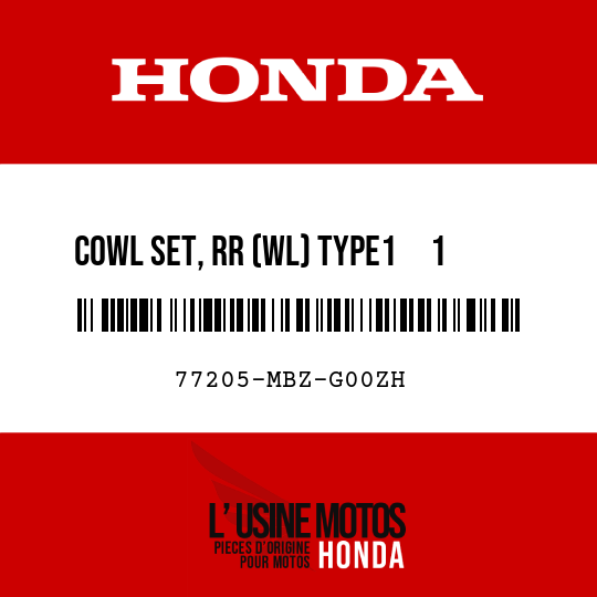 image de 77205-MBZ-G00ZH COWL SET, RR (WL) TYPE1     1  (TYPE1     1 )
