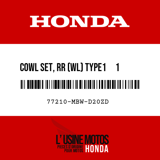 image de 77210-MBW-D20ZD COWL SET, RR (WL) TYPE1     1  (TYPE1     1 )