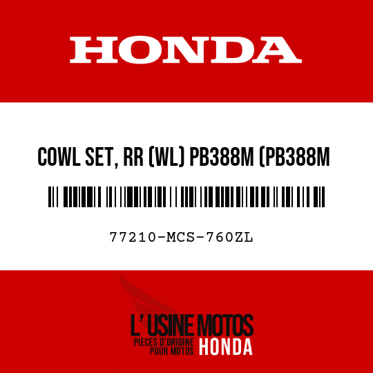 image de 77210-MCS-760ZL COWL SET, RR (WL) PB388M (PB388M ION BLUE METALLIC)