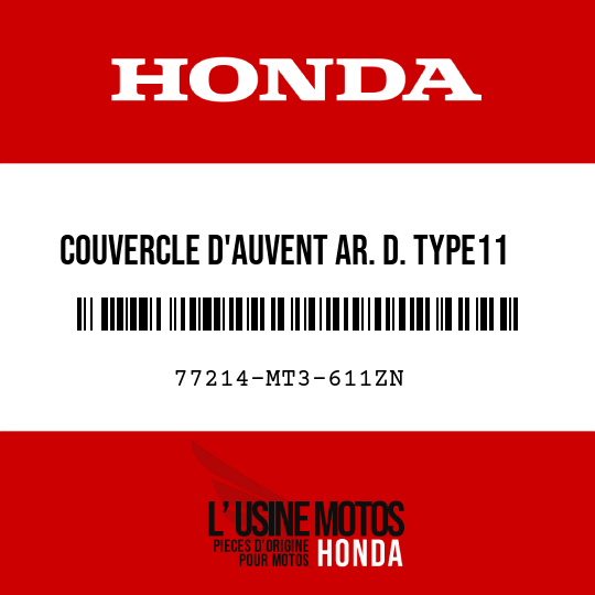 image de 77214-MT3-611ZN COUVERCLE D'AUVENT AR. D. TYPE11 
