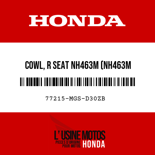 image de 77215-MGS-D30ZB COWL, R SEAT NH463M (NH463M DARKNESS BLACK METALLIC)