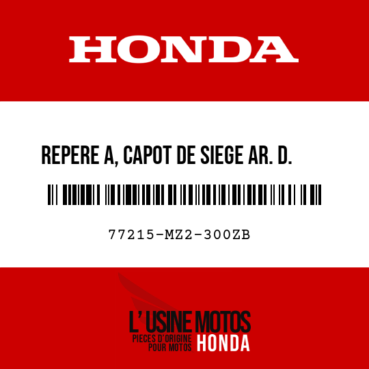image de 77215-MZ2-300ZB REPERE A, CAPOT DE SIEGE AR. D. TYPE13 