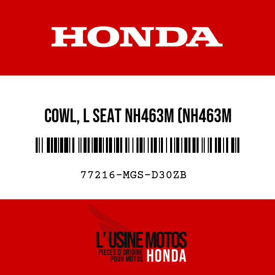 image de 77216-MGS-D30ZB COWL, L SEAT NH463M (NH463M DARKNESS BLACK METALLIC)