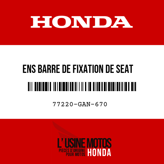 image de 77220-GAN-670 ENS BARRE DE FIXATION DE SEAT