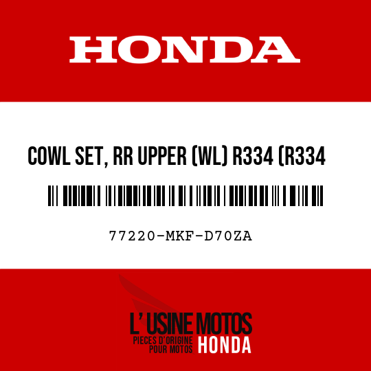 image de 77220-MKF-D70ZA COWL SET, RR UPPER (WL) R334 (R334 VICTORY RED)