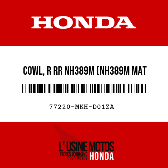image de 77220-MKH-D01ZA COWL, R RR NH389M (NH389M MAT BULLET SILVER)