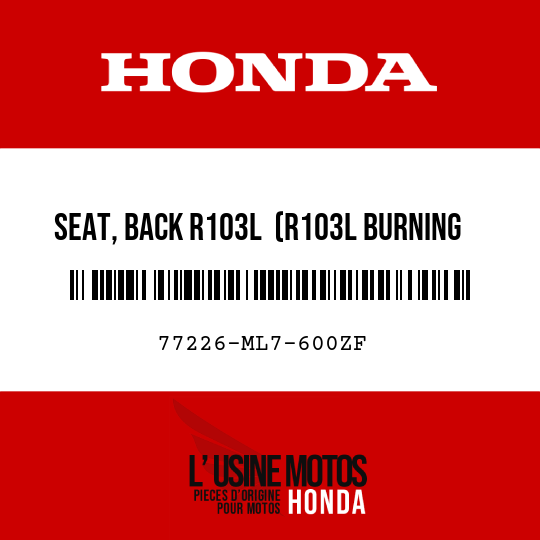 image de 77226-ML7-600ZF SEAT, BACK R103L  (R103L BURNING RED)