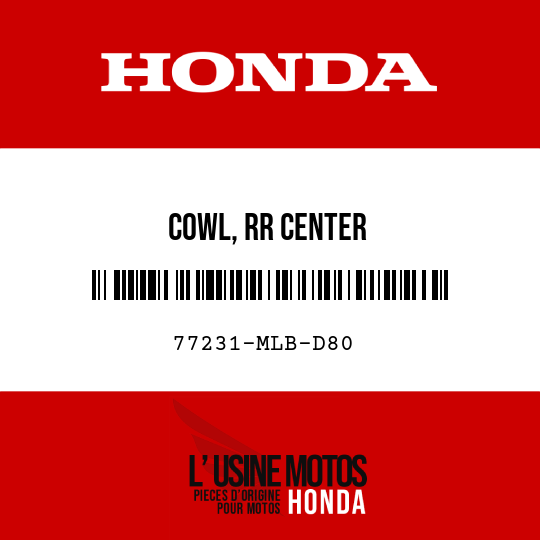 image de 77231-MLB-D80 COWL, RR CENTER