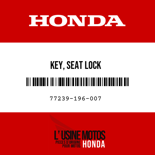 image de 77239-196-007 KEY, SEAT LOCK