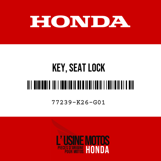 image de 77239-K26-G01 KEY, SEAT LOCK