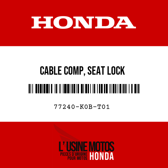 image de 77240-K0B-T01 CABLE COMP, SEAT LOCK