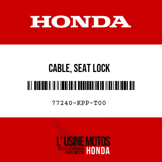image de 77240-KPP-T00 CABLE, SEAT LOCK