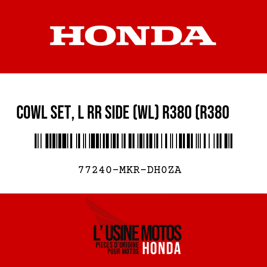 image de 77240-MKR-DH0ZA COWL SET, L RR SIDE (WL) R380 (R380 GRAND PRIX RED)