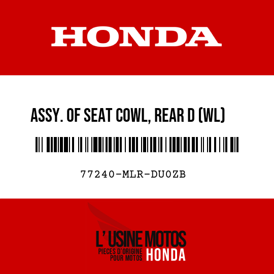 image de 77240-MLR-DU0ZB ASSY. OF SEAT COWL, REAR D (WL) NH436M