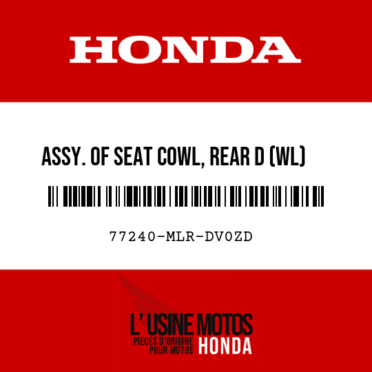 image de 77240-MLR-DV0ZD ASSY. OF SEAT COWL, REAR D (WL) TYPE1