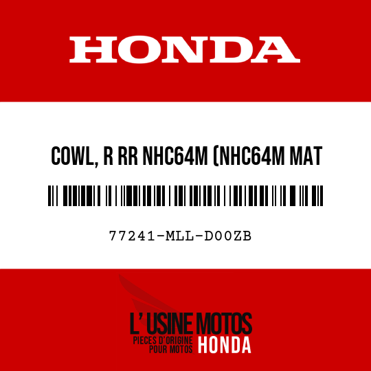 image de 77241-MLL-D00ZB COWL, R RR NHC64M (NHC64M MAT IRIDIUM GRAY METALLIC)