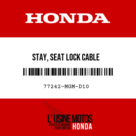 image de 77242-MGM-D10 STAY, SEAT LOCK CABLE