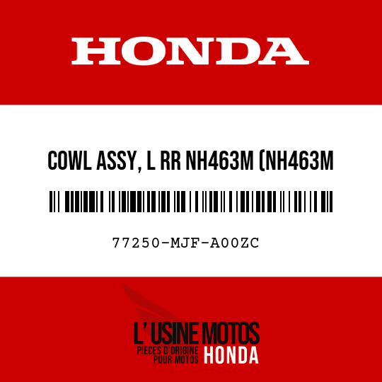 image de 77250-MJF-A00ZC COWL ASSY, L RR NH463M (NH463M DARKNESS BLACK METALLIC)